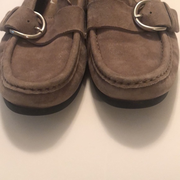 AGL Grey Suede Loafers w/ Buckle Sz 38 - Picture 6 of 9